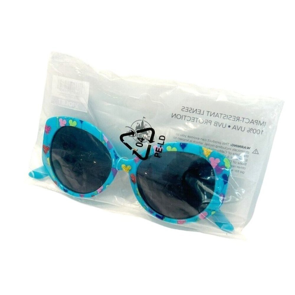 Disney Parks Mickey Colorful Balloons Frame Sunglasses Child Kids Aqua Blue NEW - Picture 8 of 9